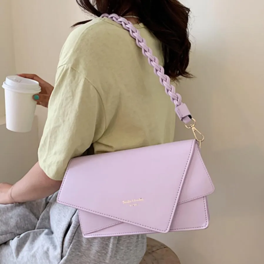 Solid color Square Crossbody bag 2022 Fashion New High quality PU Leather Women's Designer Handbag Travel Shoulder Messenger Bag