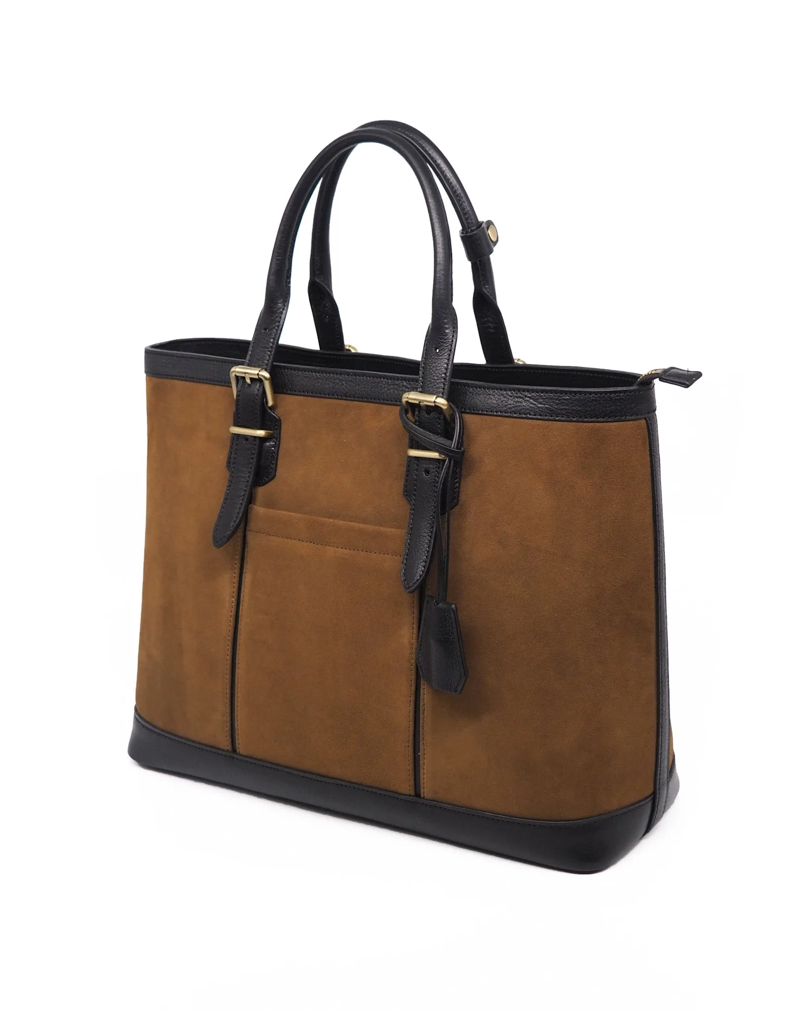 Suede Traveller Tote (Tobacco/ Nero)