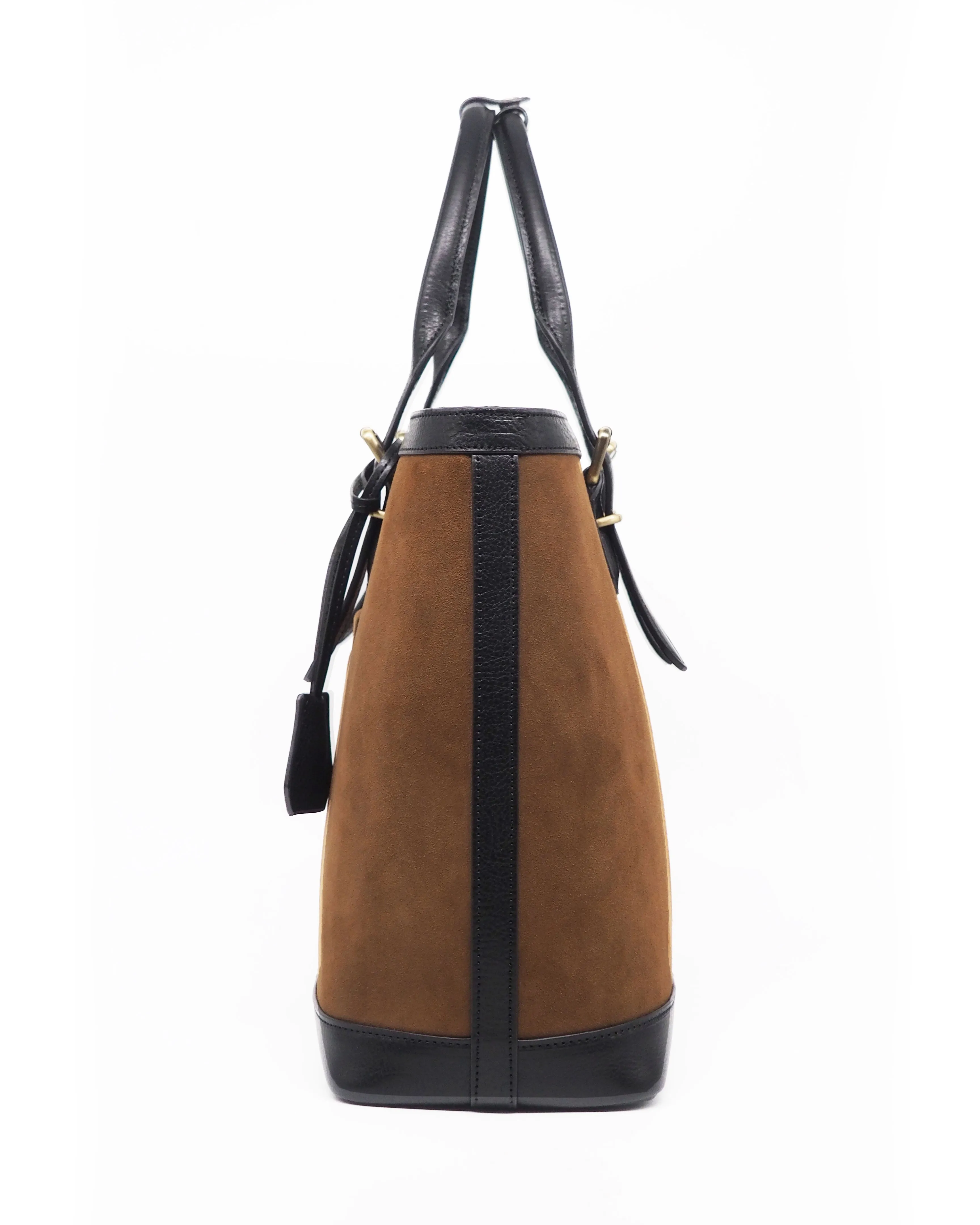 Suede Traveller Tote (Tobacco/ Nero)