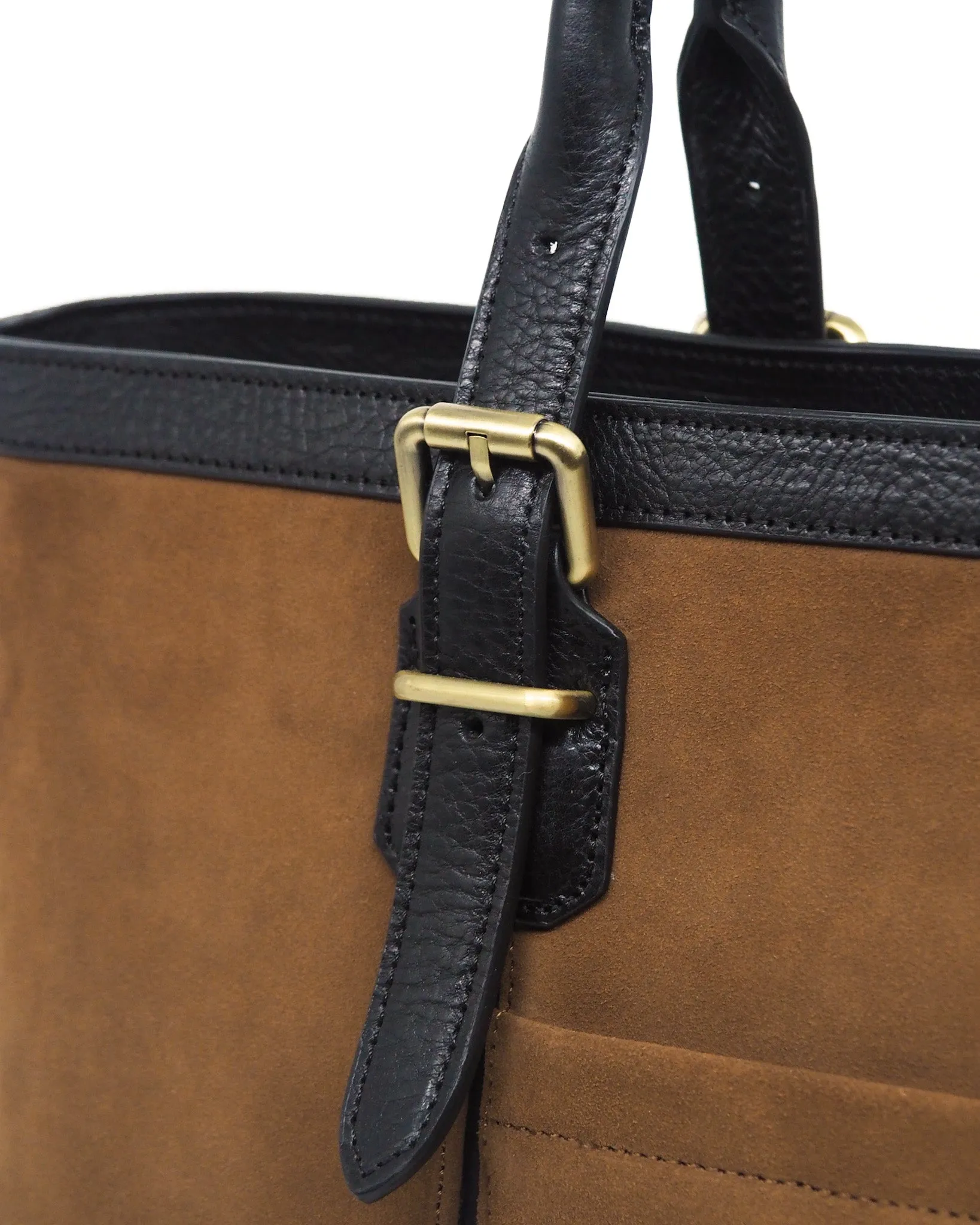 Suede Traveller Tote (Tobacco/ Nero)