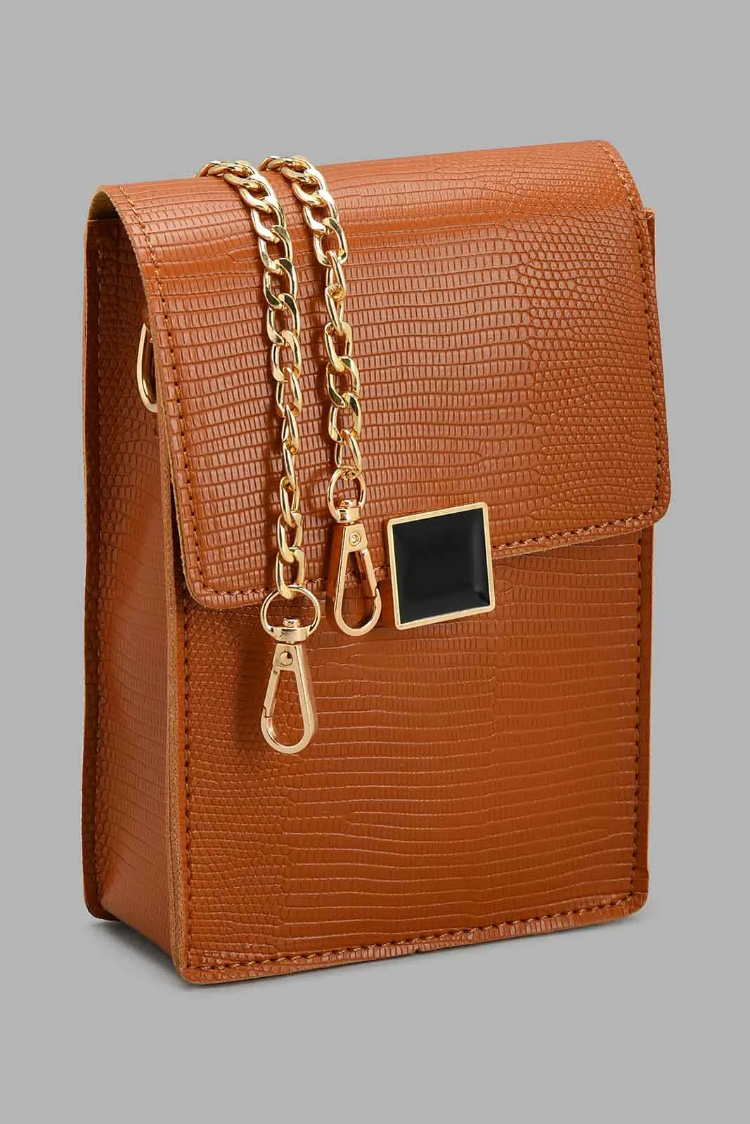 Tan Textured Mobile Pouch