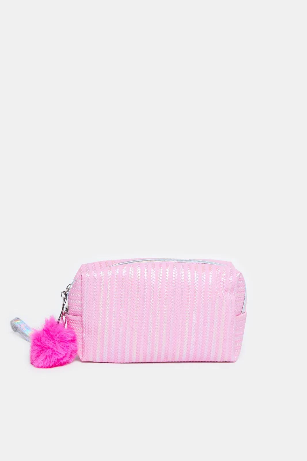 Women Pink Pom Pom Pouch