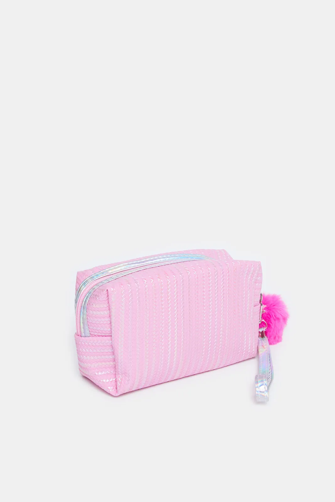 Women Pink Pom Pom Pouch